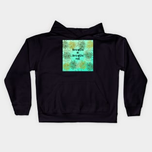 Tropical plant breathe in /out Kids Hoodie